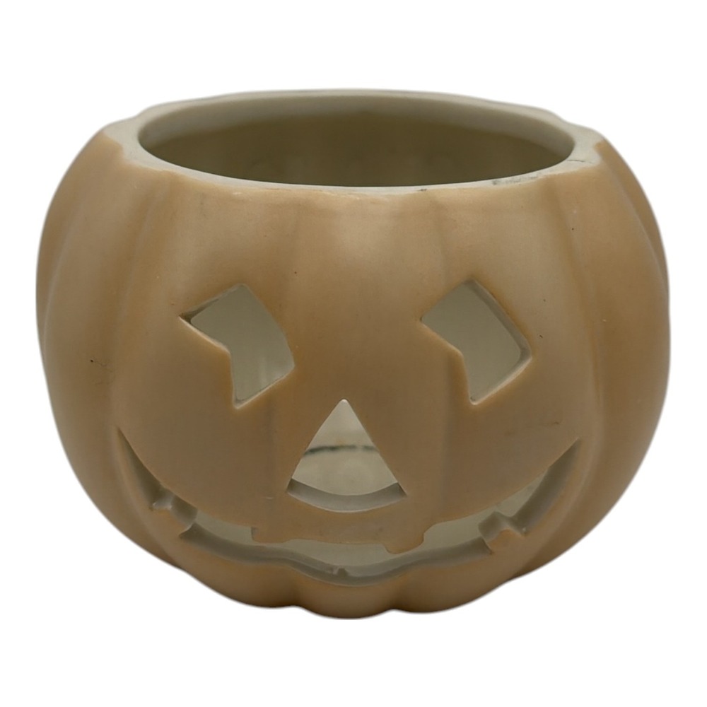 Lenox Pumpkin Jack-O-Lantern Tea Light Candleholder Candle Vintage 4.25"